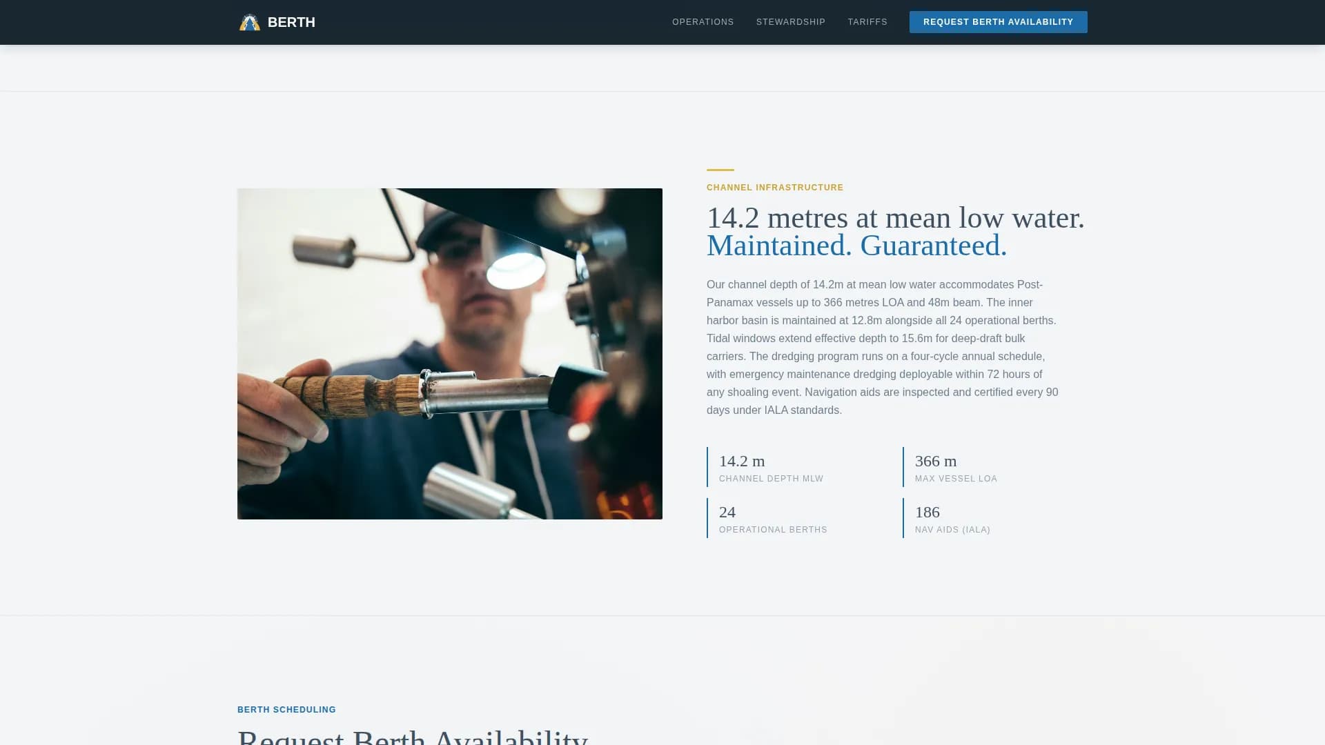 Berth — Deep-Water Port Landing Page Template