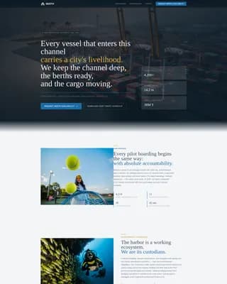 Berth — Deep-Water Port Landing Page Template