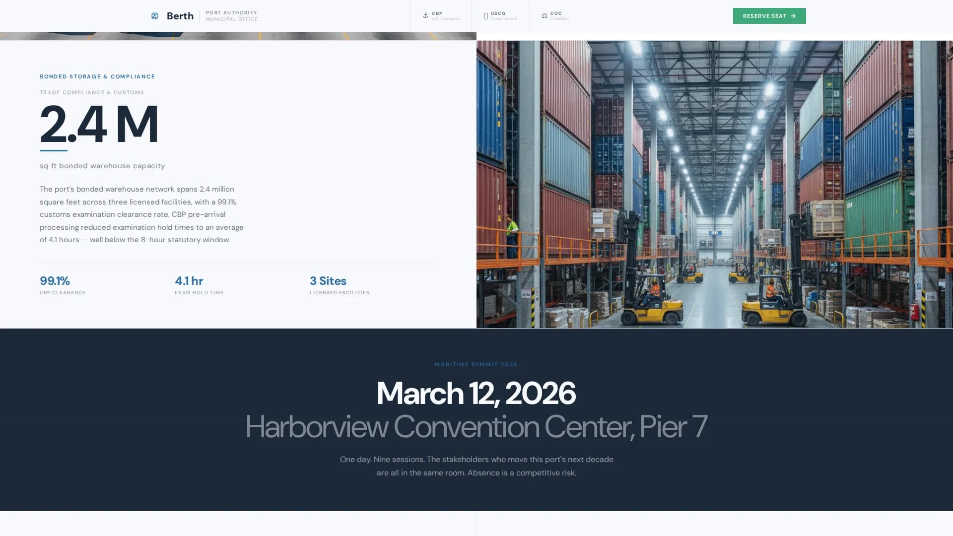 Berth — Advanced Port Management Landing Page Template
