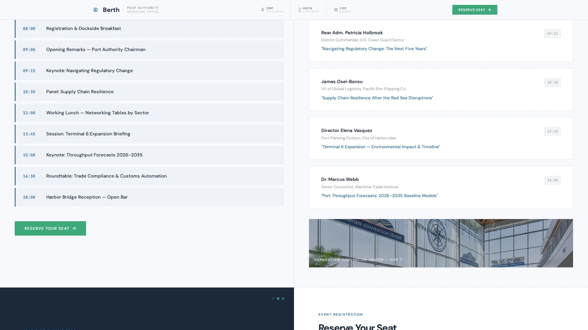 Berth — Advanced Port Management Landing Page Template
