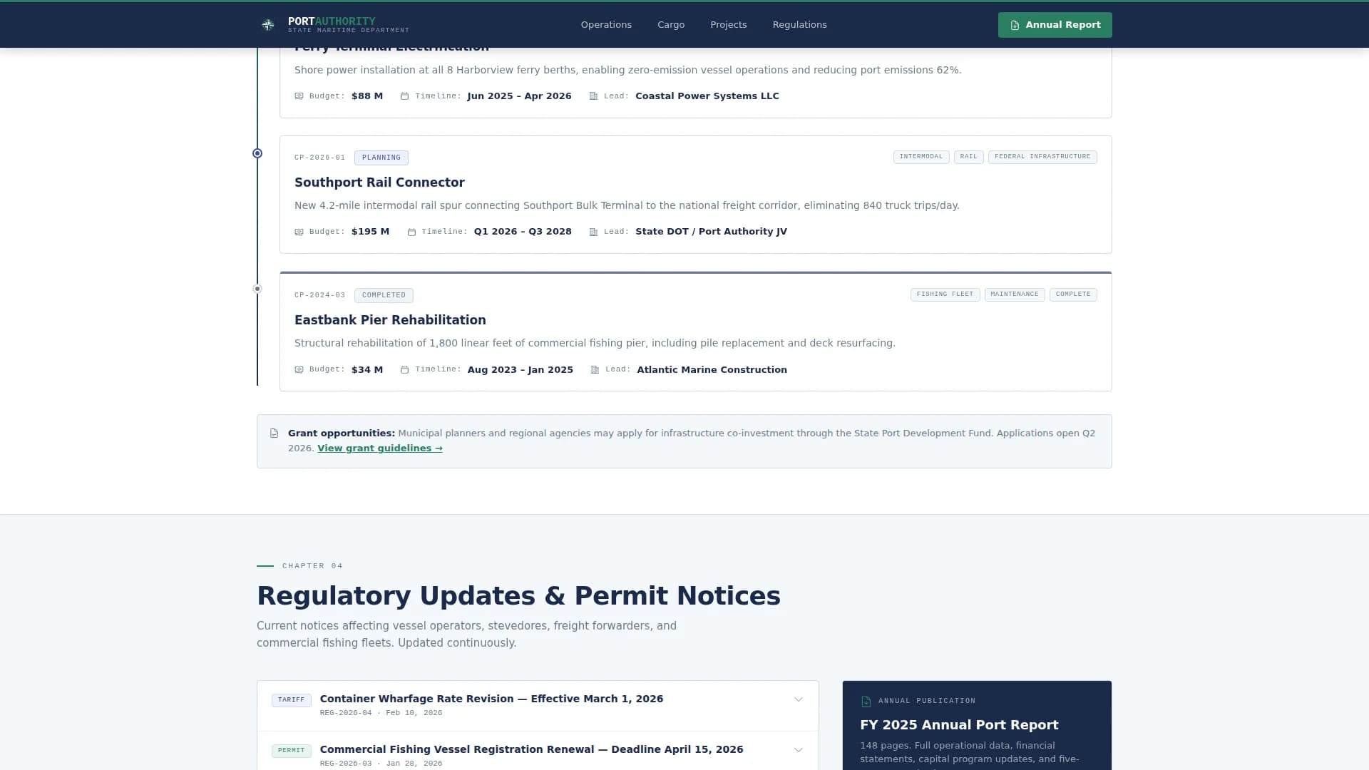 Port Authority Government Professional Website Template