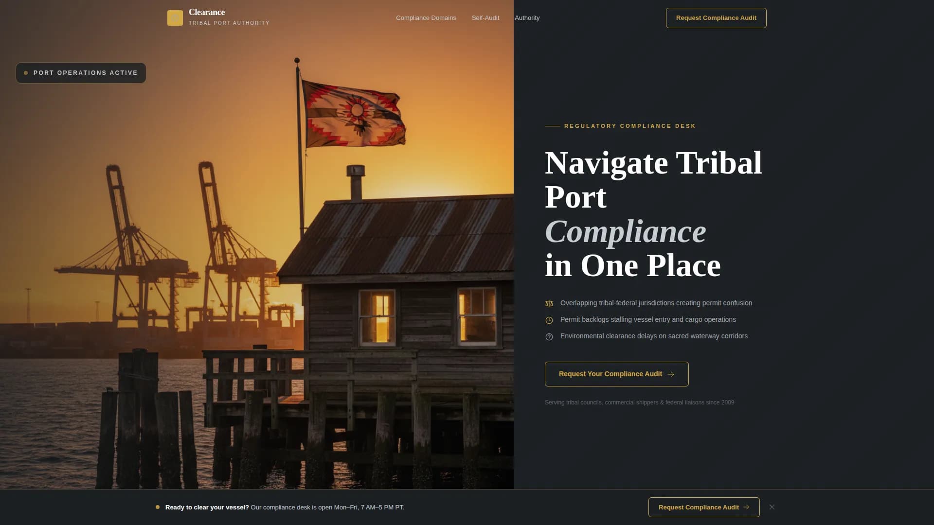 Clearance — Tribal Compliance Landing Page Template