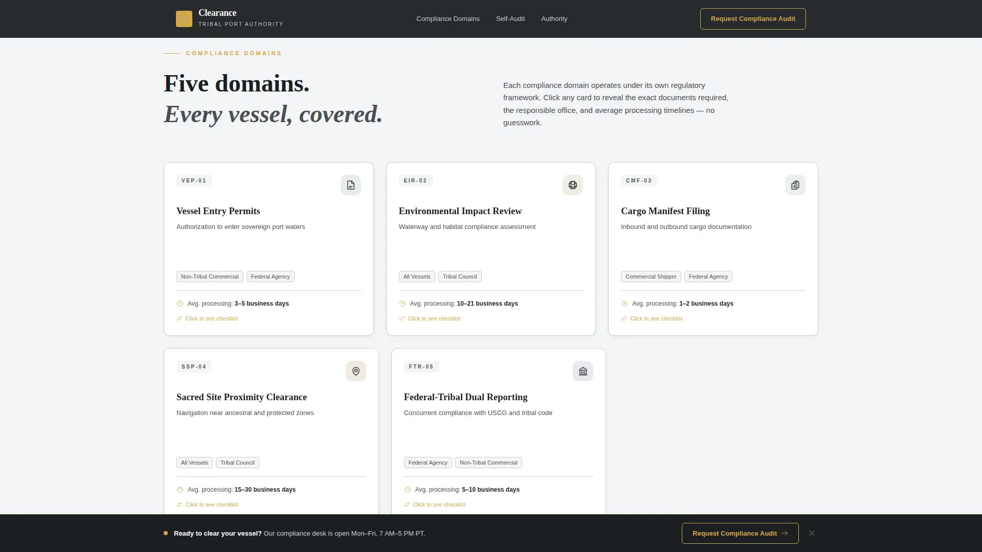 Clearance — Tribal Compliance Landing Page Template