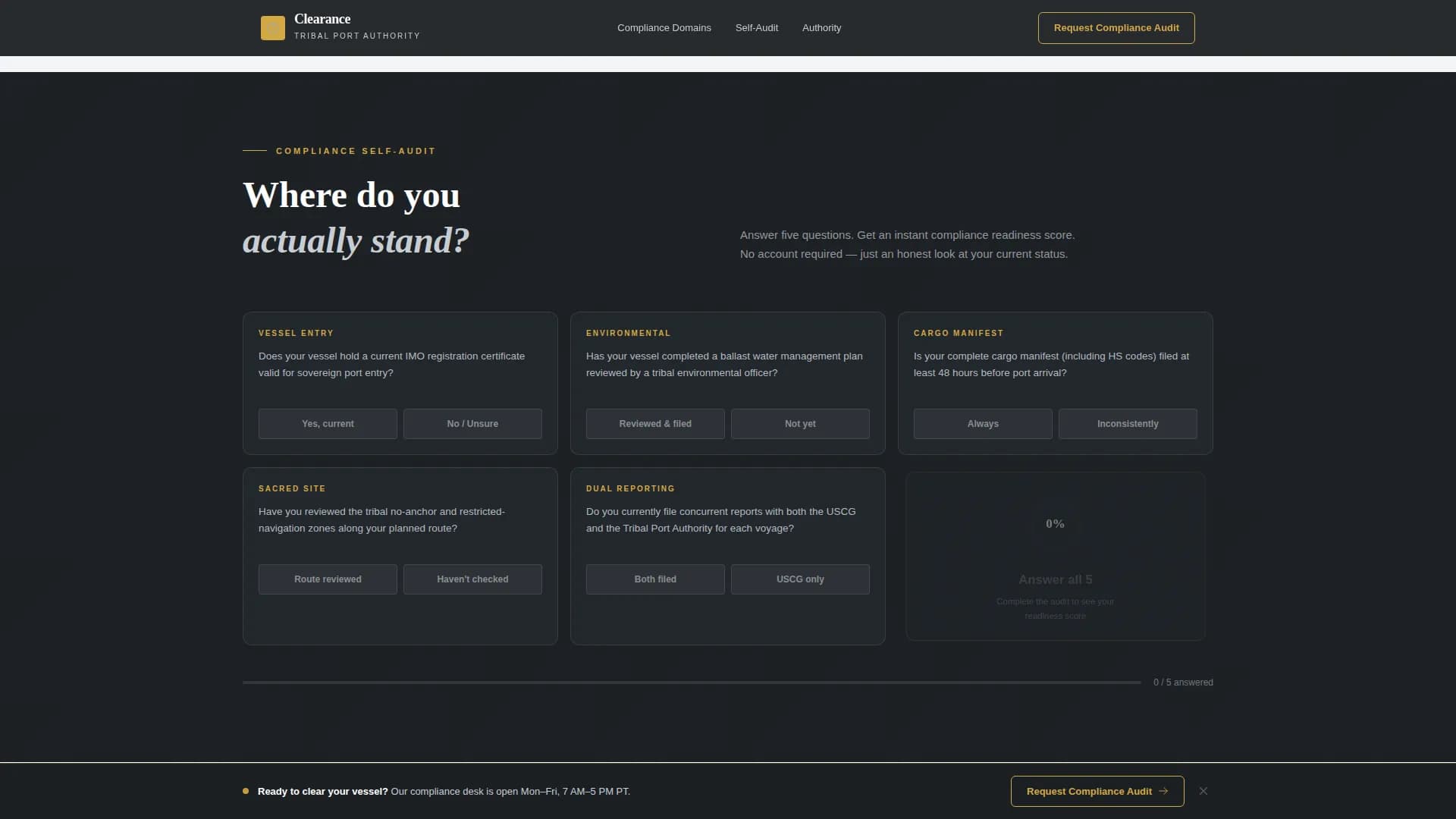 Clearance — Tribal Compliance Landing Page Template