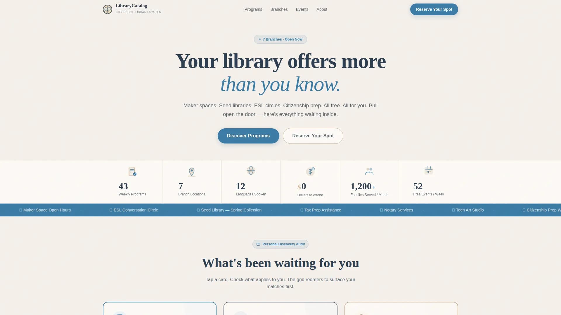 Public Library Government Professional Website Template