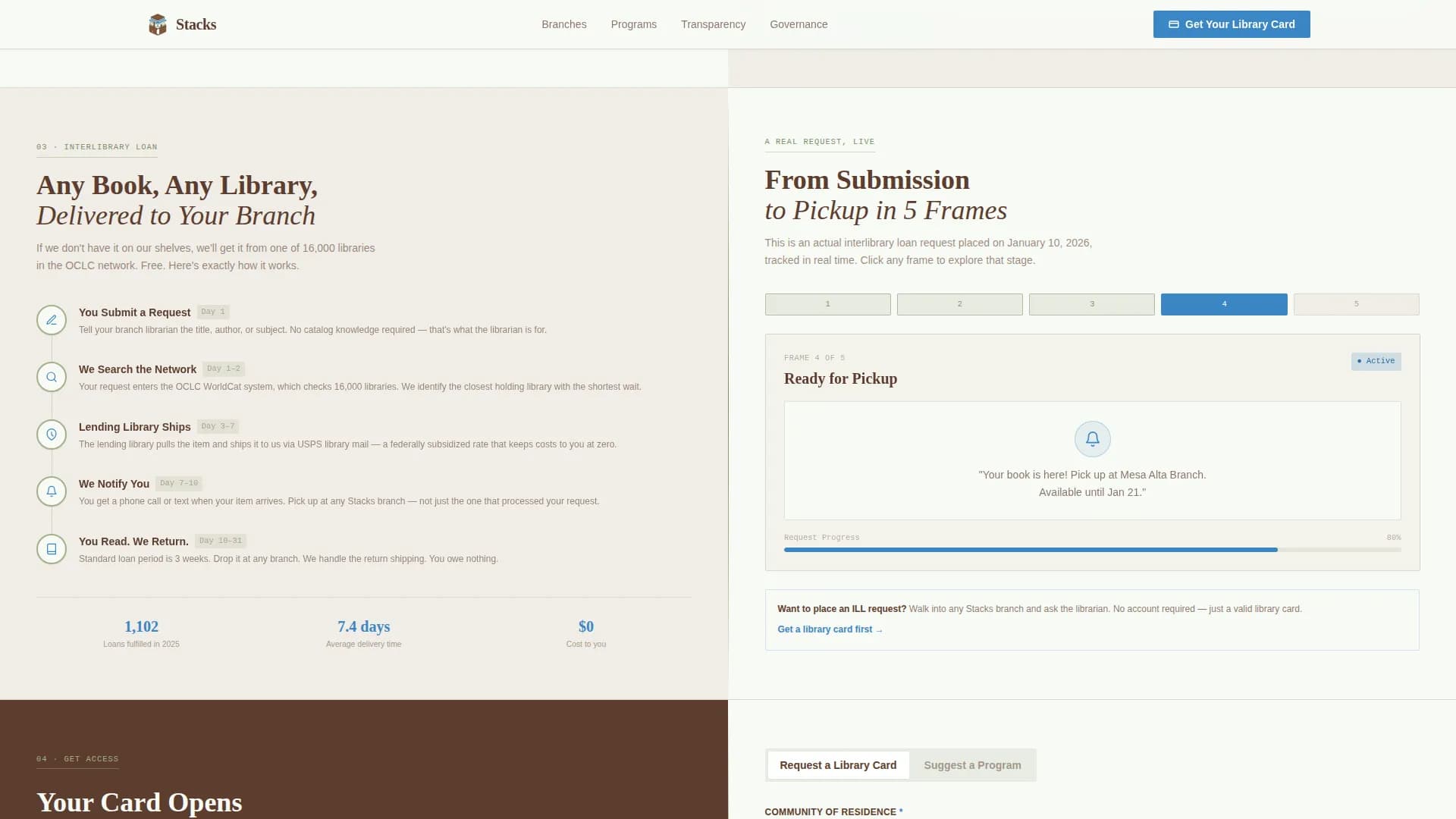 Stacks — Library Sovereignty Landing Page Template