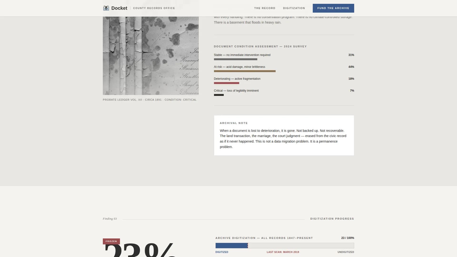 Docket — Accessible Archives Landing Page Template