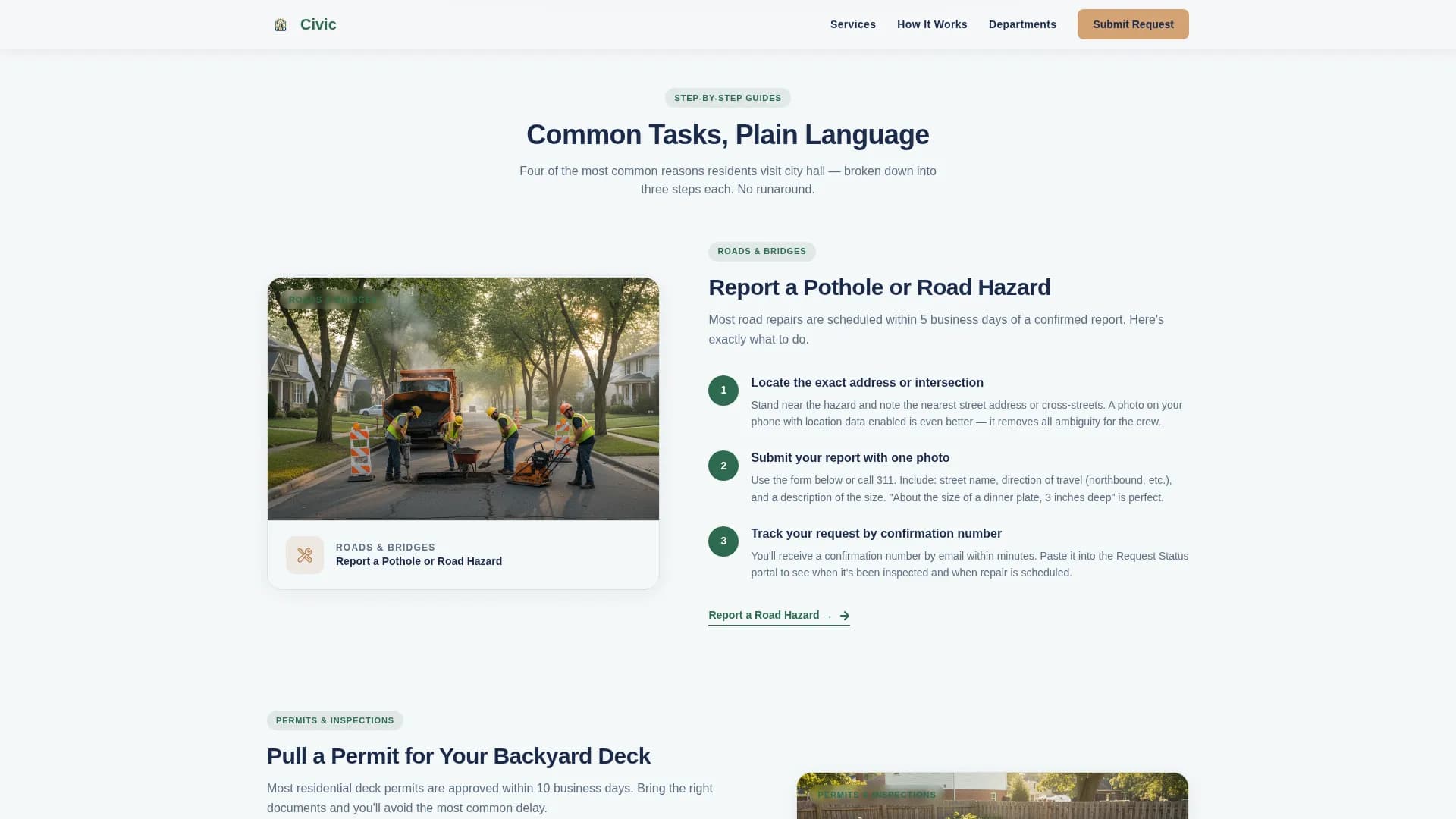 Civic — Intuitive Government Services Landing Page Template