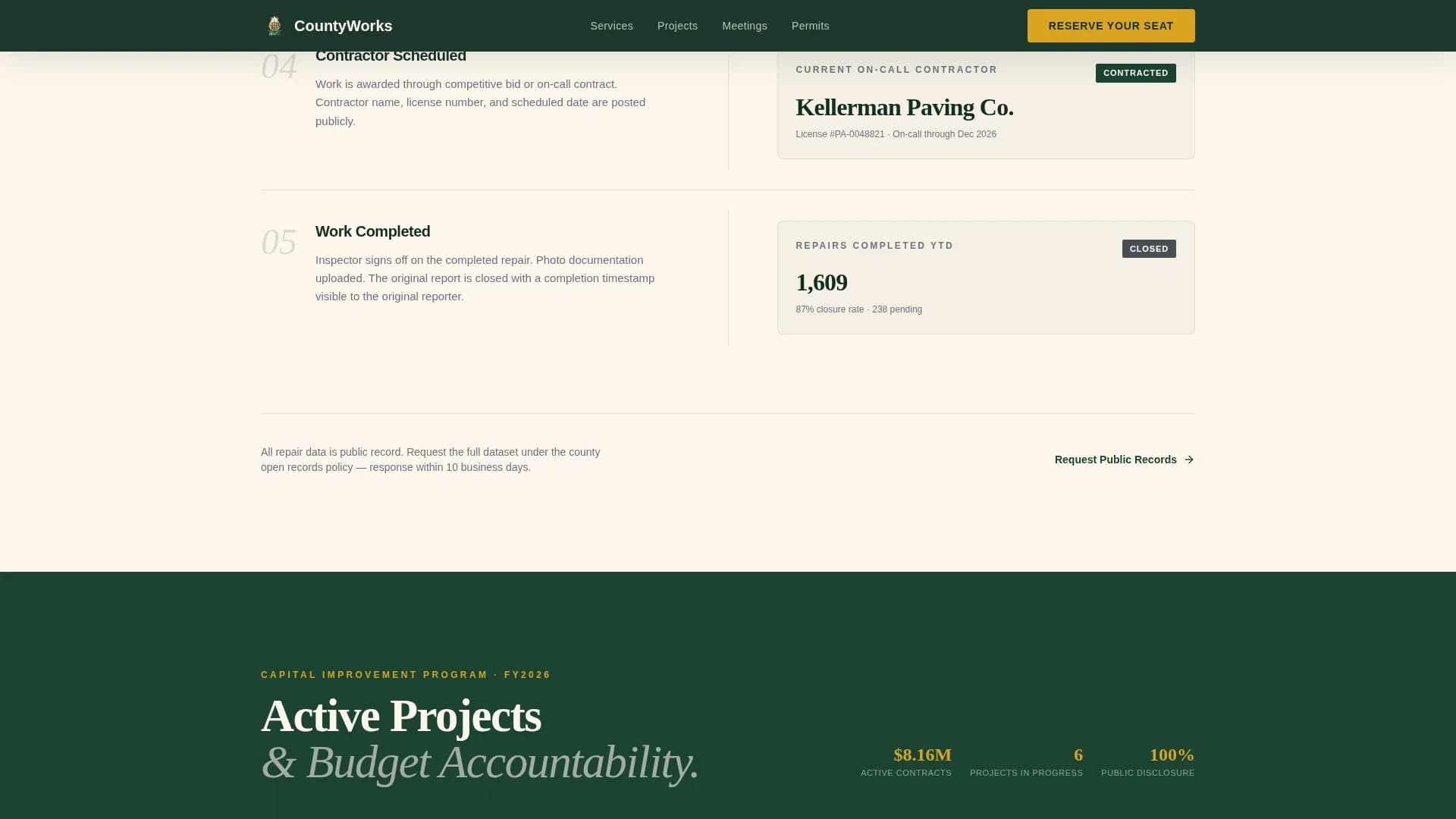 Public Works Government Professional Website Template