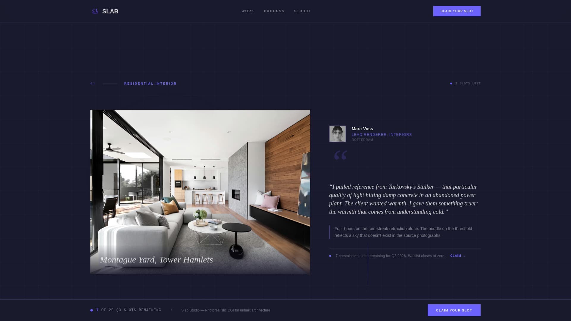 3D Visualization & Rendering Booking Website Template