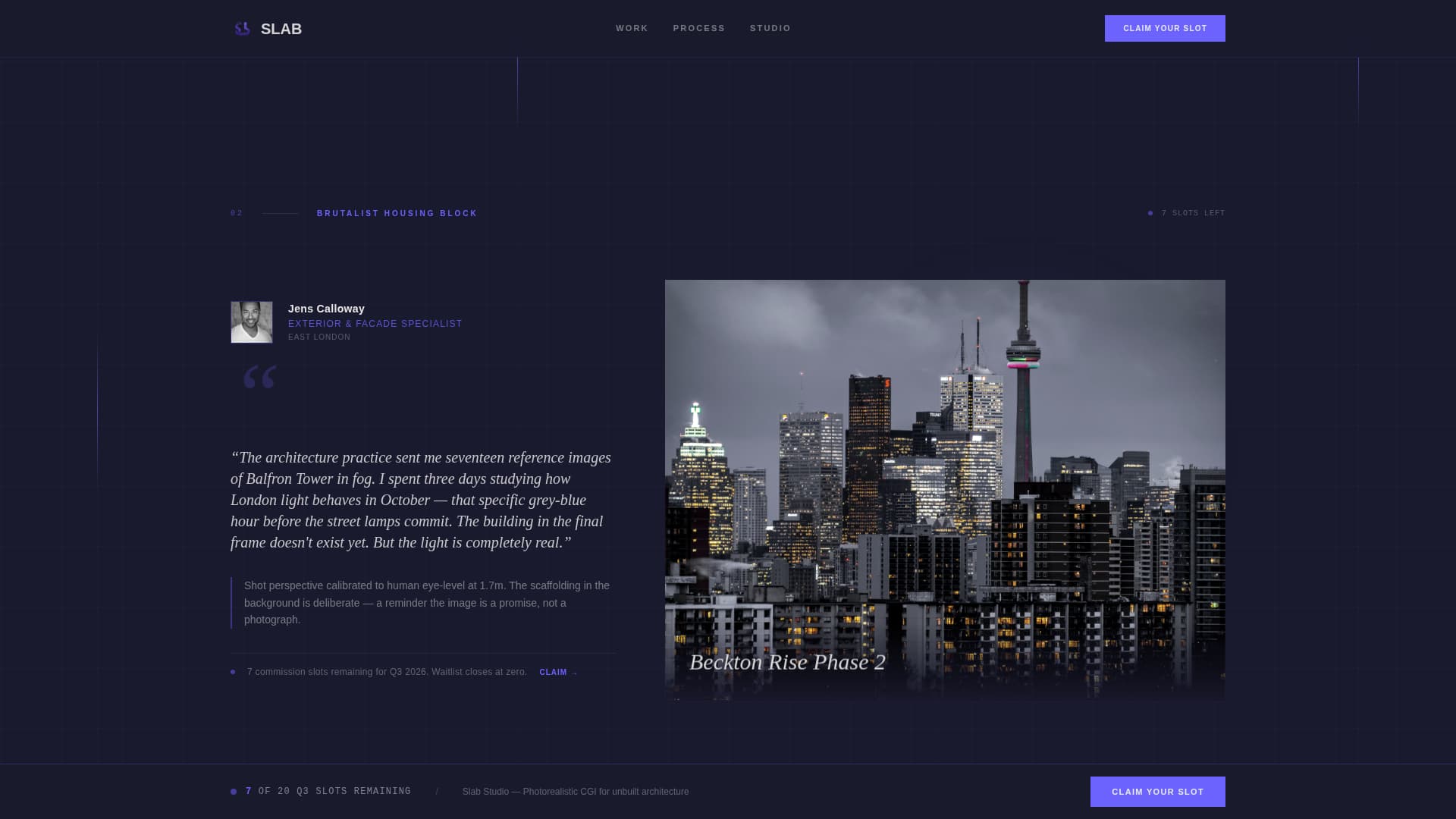3D Visualization & Rendering Booking Website Template