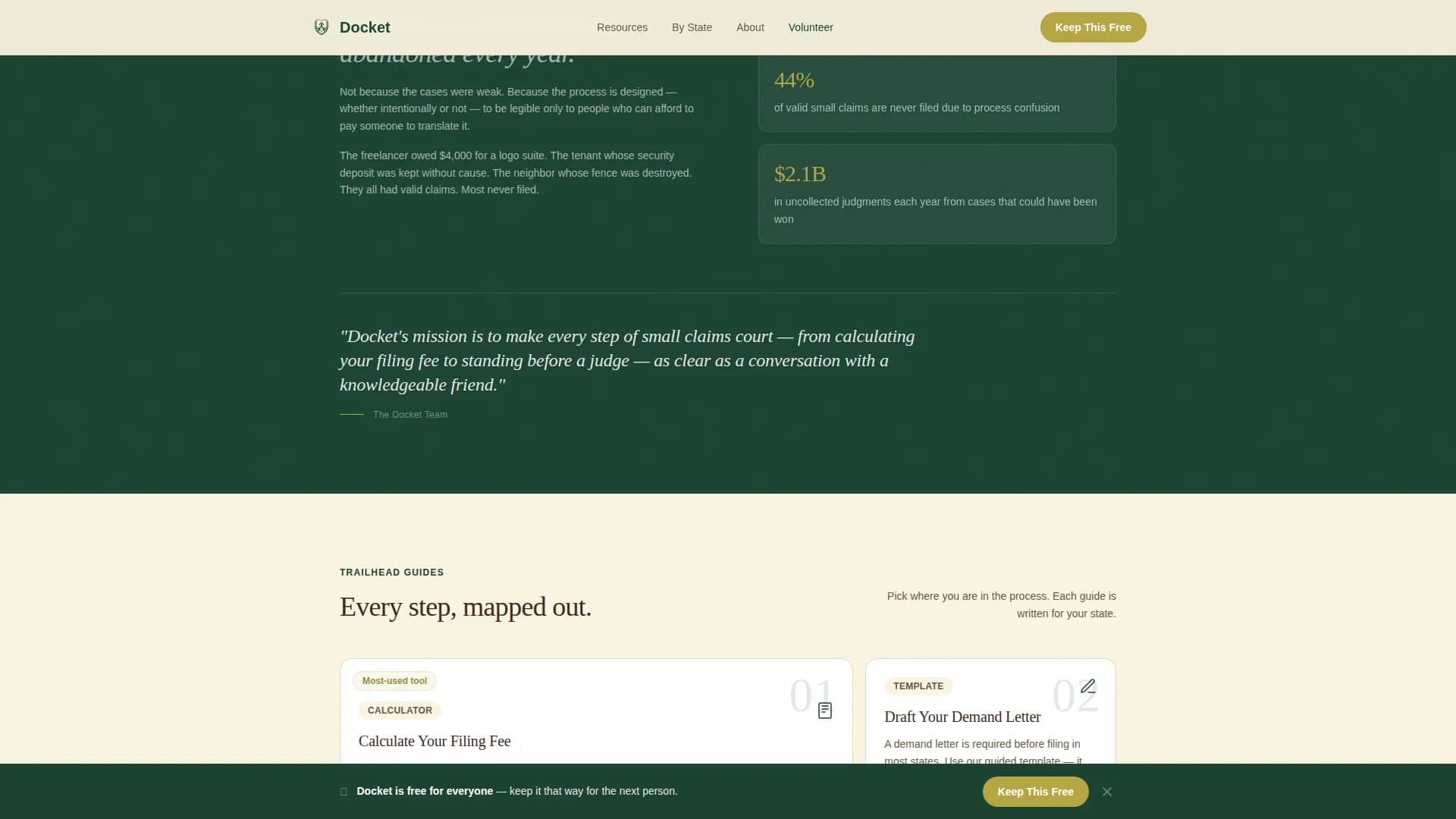 Docket — Accessible Legal Resources Landing Page Template