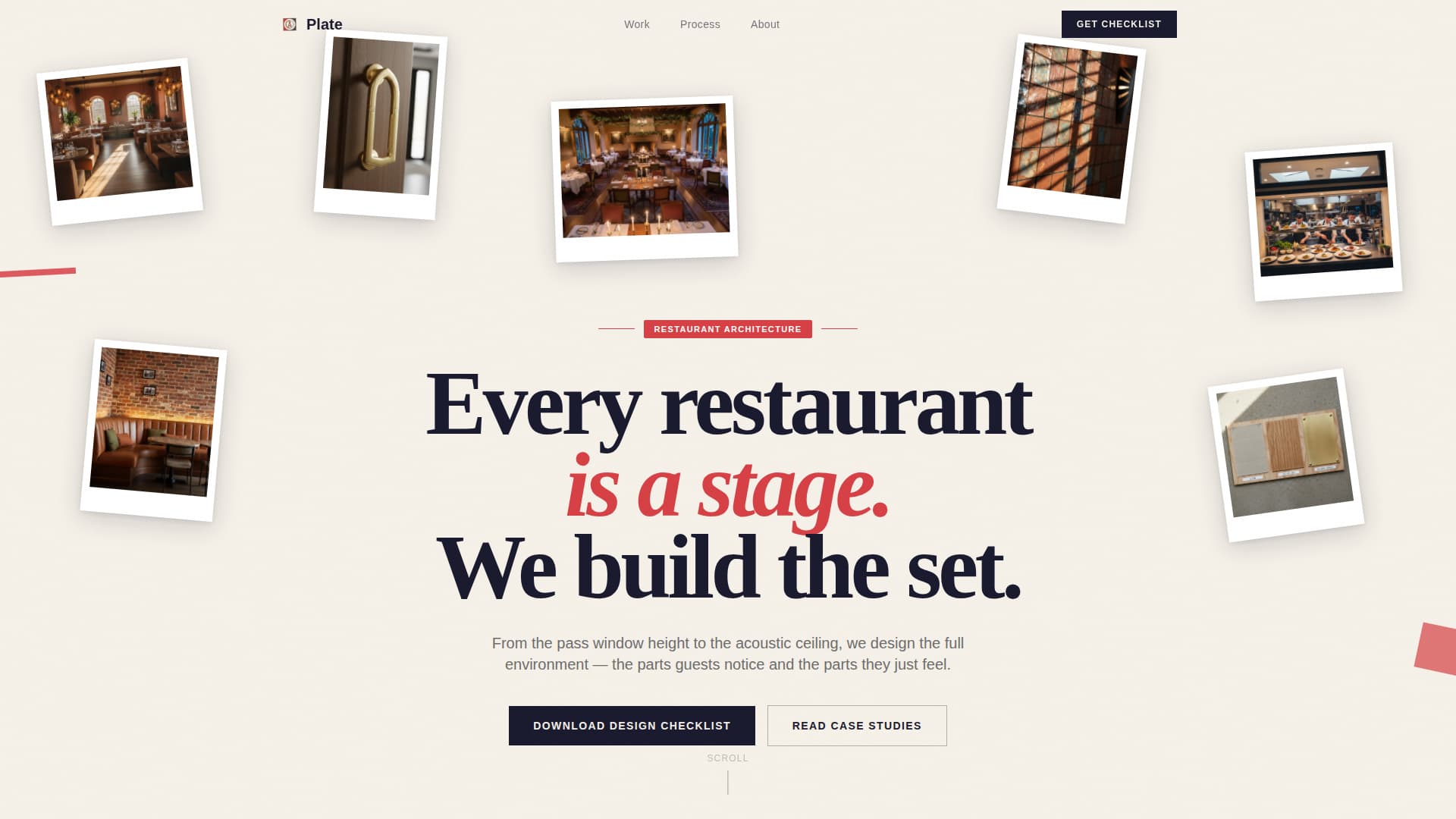 Plate - Bold Restaurant Architect Landing Page Template