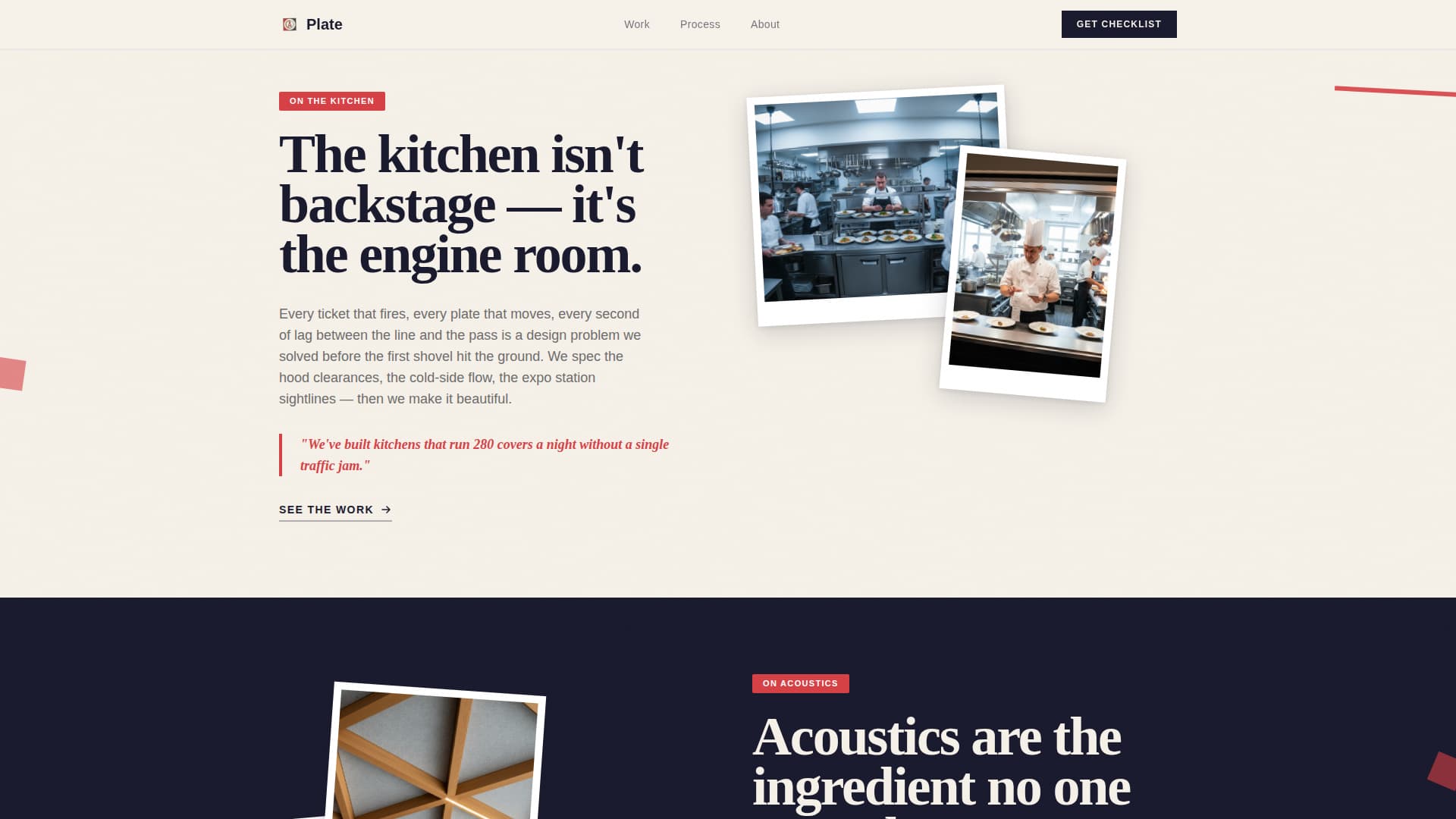Plate - Bold Restaurant Architect Landing Page Template