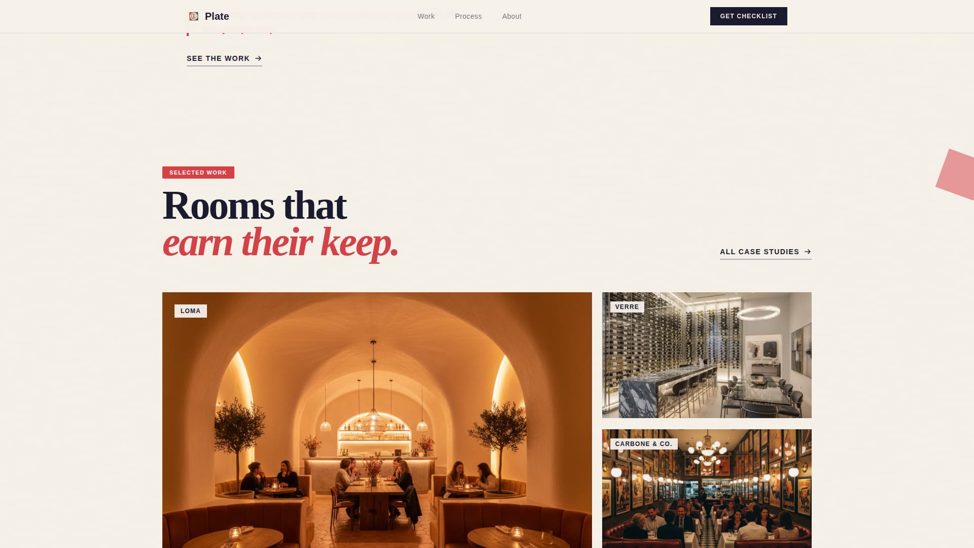 Plate - Bold Restaurant Architect Landing Page Template