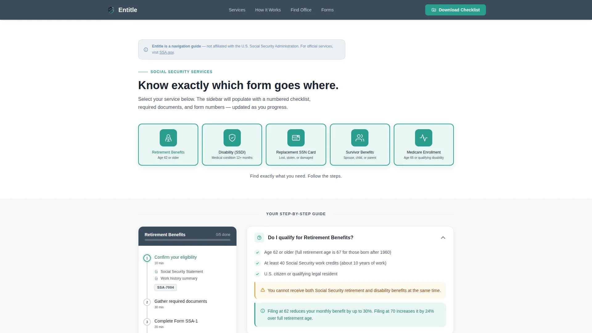 Entitle — Expert Benefits Counseling Landing Page Template