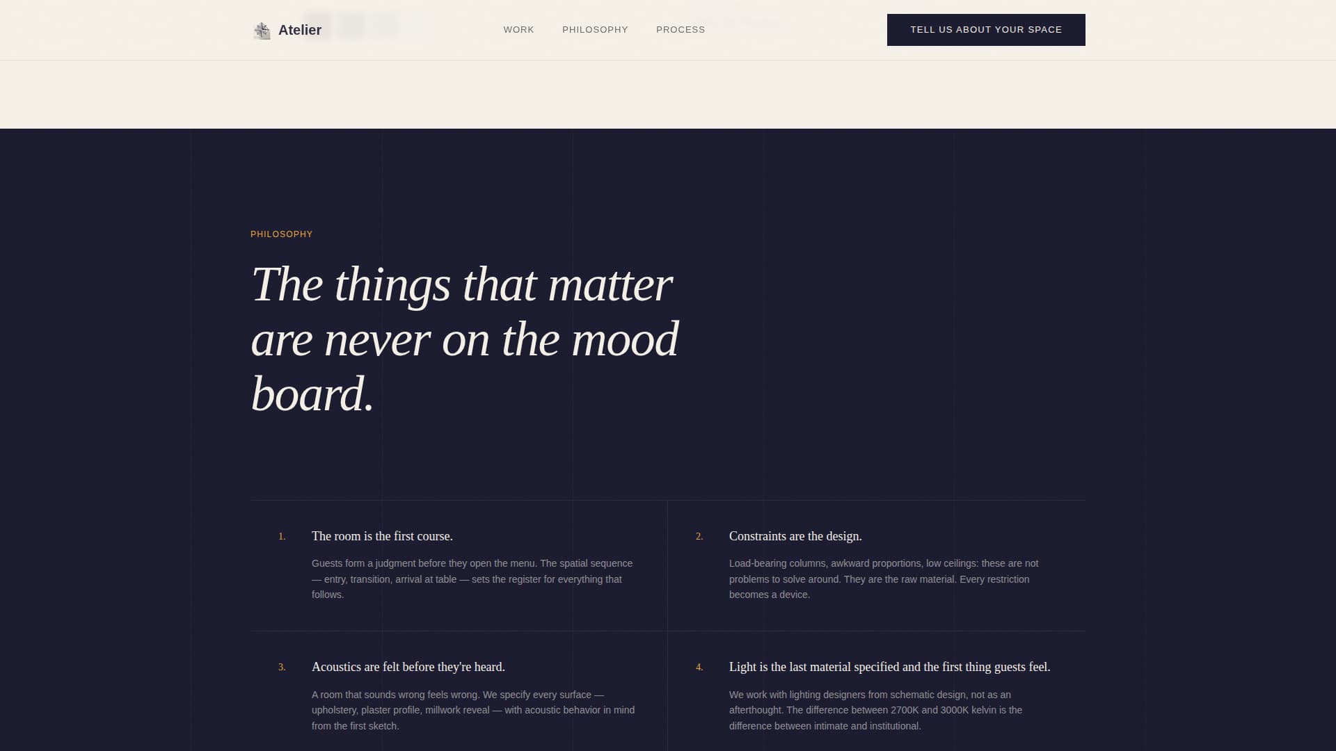 Atelier - Elegant Restaurant Landing Page Template