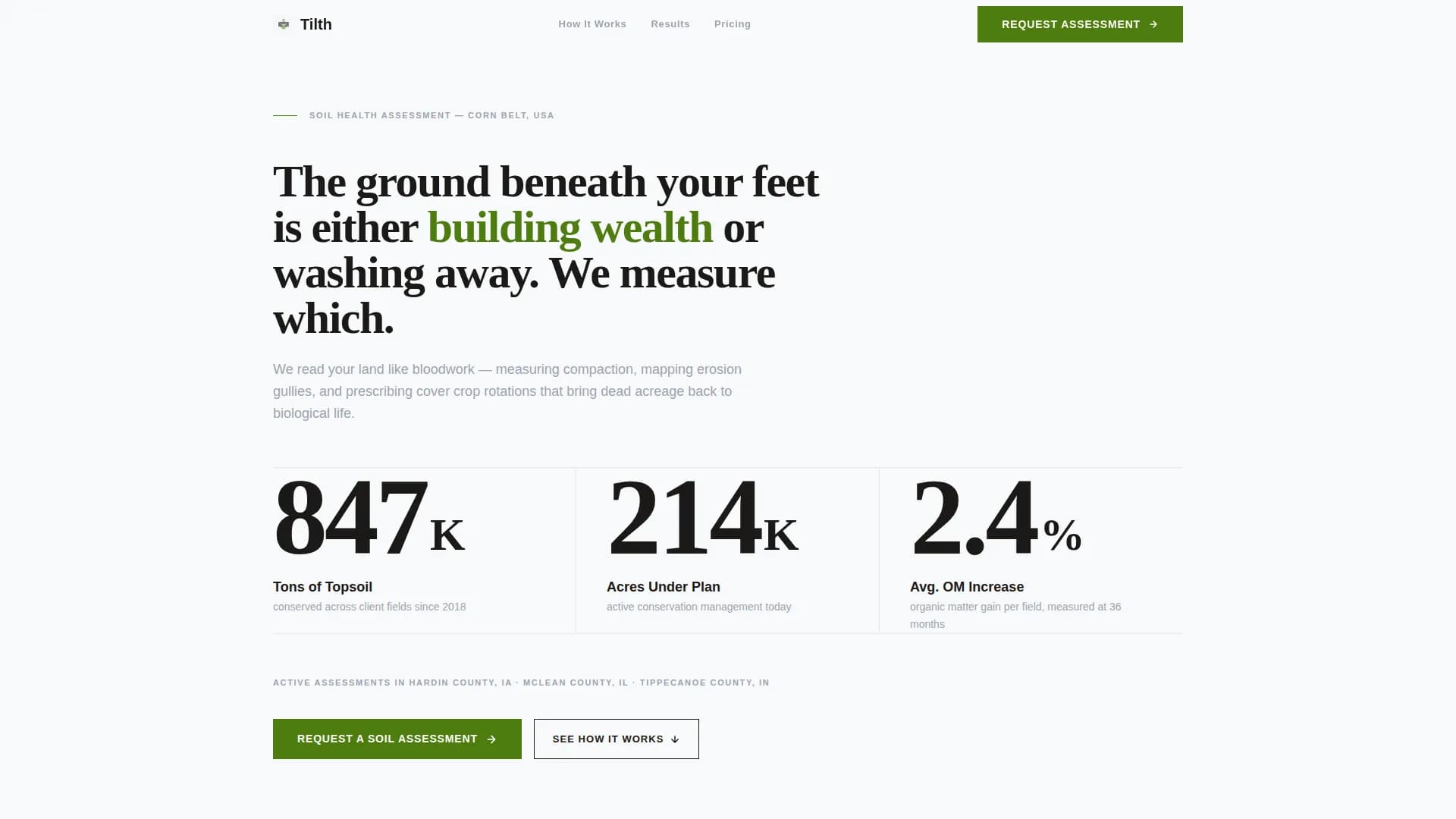 Tilth — Certified Land Stewardship Landing Page Template