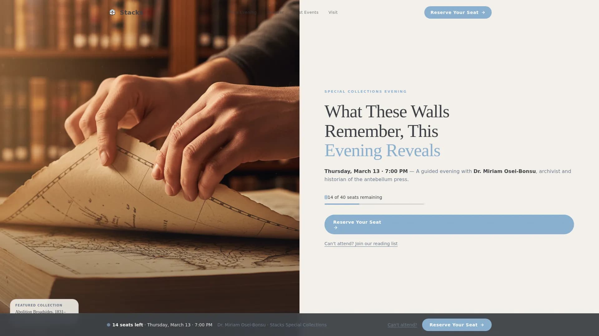 Preserve — Special Collections Library Landing Page Template
