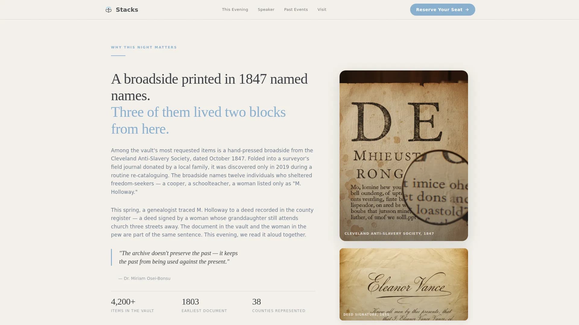 Preserve — Special Collections Library Landing Page Template