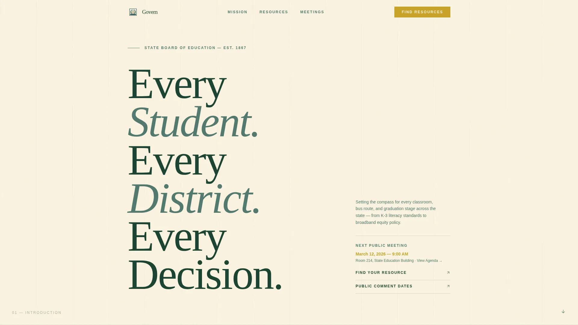 Advance — State Education Authority Landing Page Template
