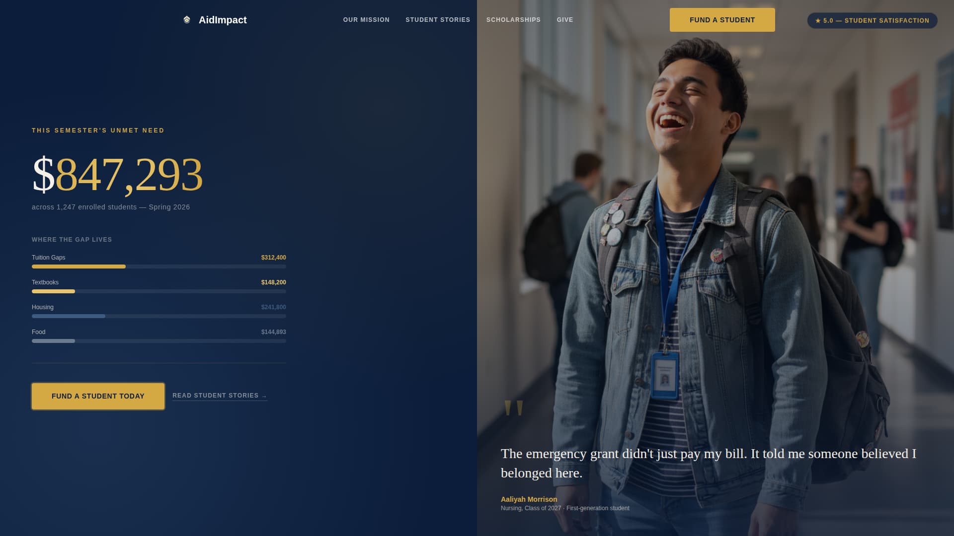 Aid - Urgent Studentaid Landing Page Template