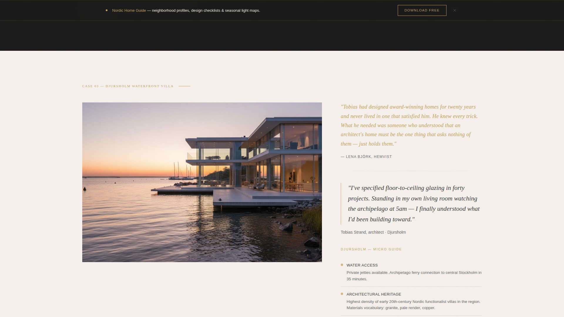 Hemvist - Refined Scandinavian Realtor Landing Page Template