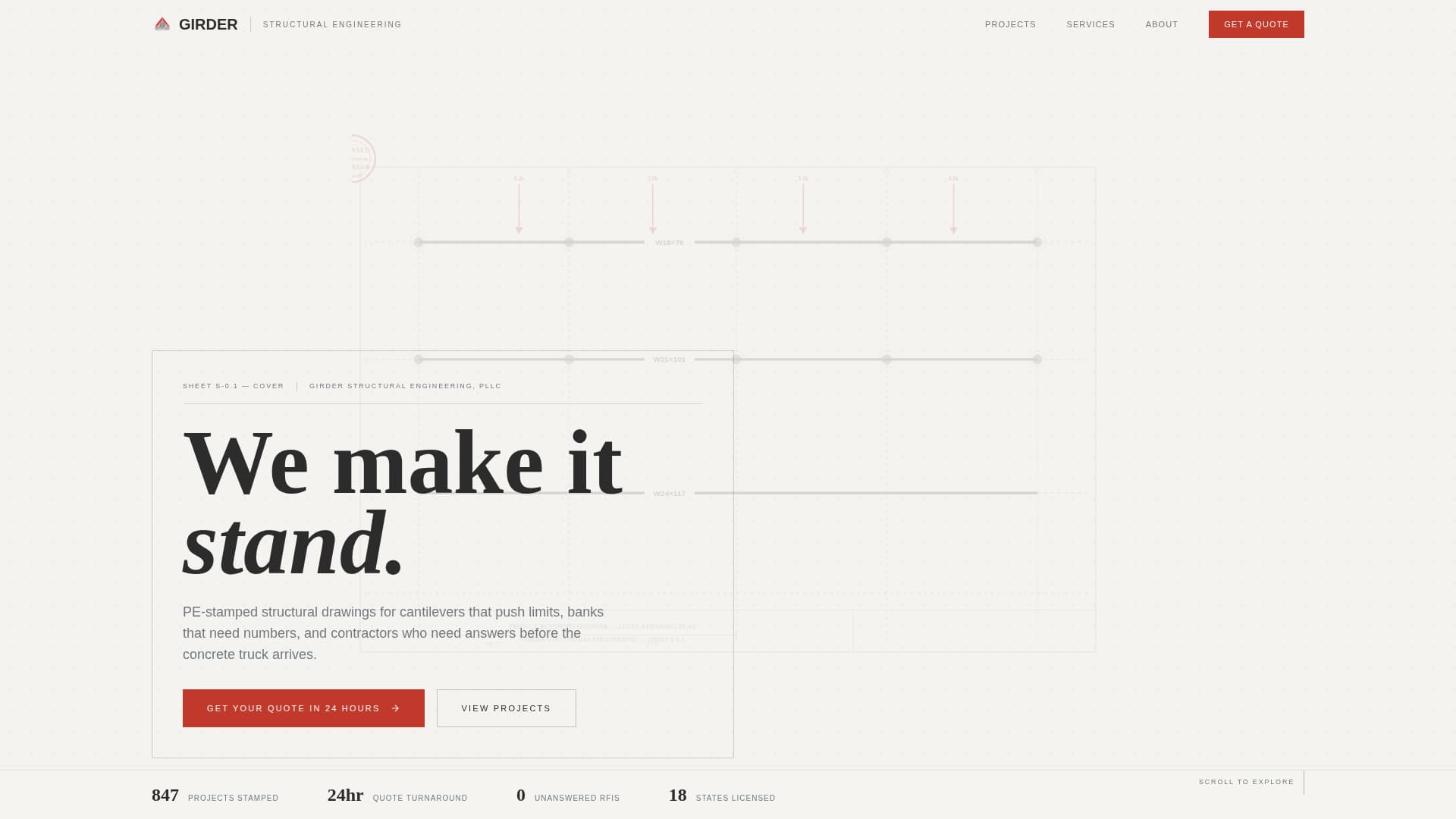 Girder - Precision Structural Engineering Landing Page Template