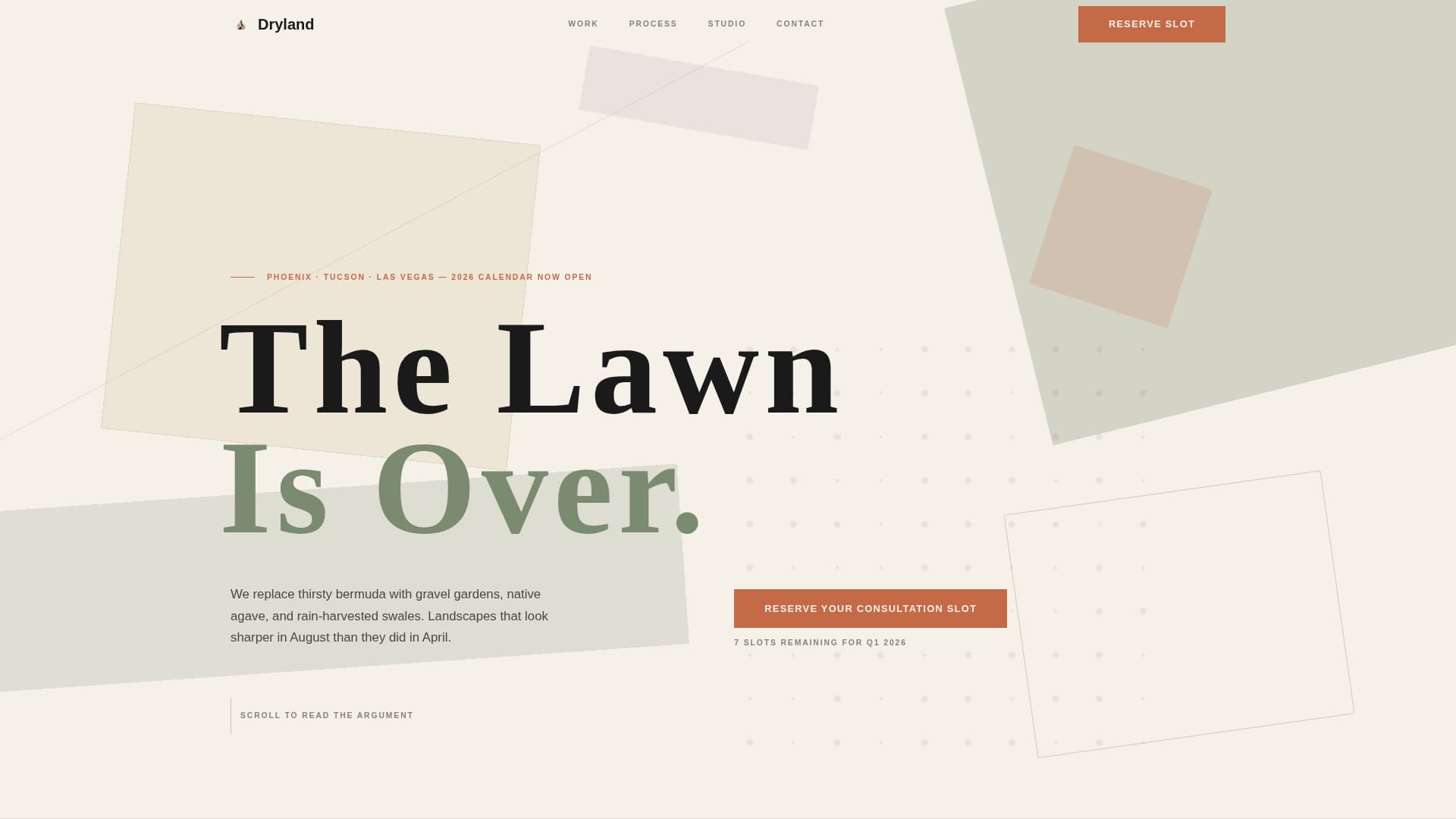 Dryland - Editorial Xeriscaping Landing Page Template