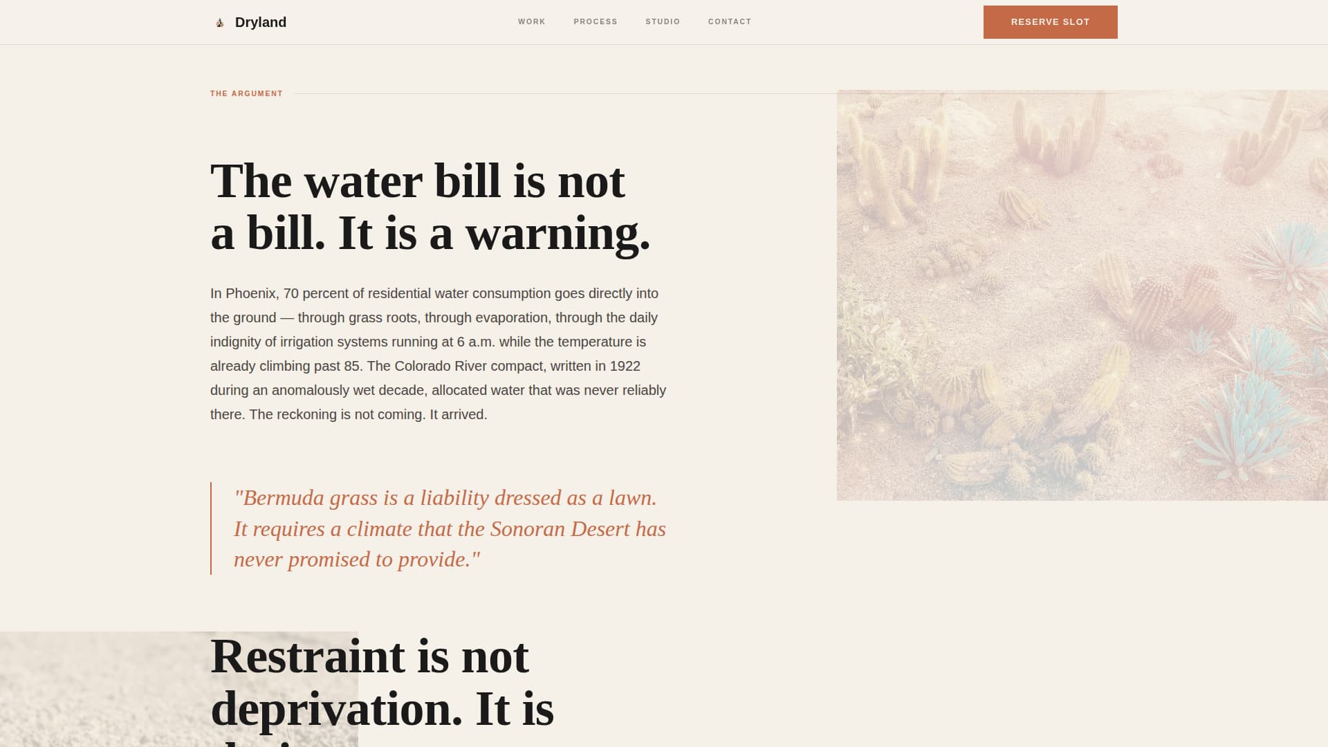 Dryland - Editorial Xeriscaping Landing Page Template