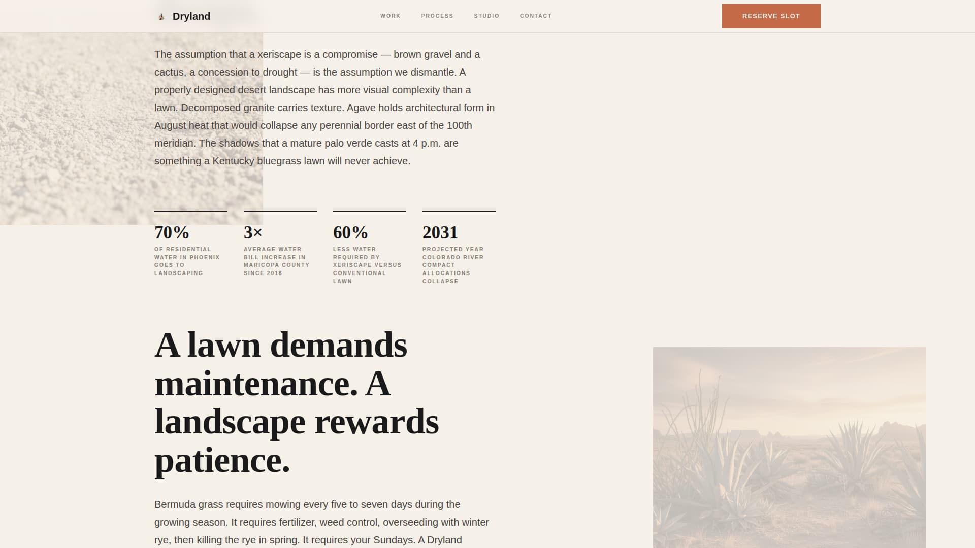 Dryland - Editorial Xeriscaping Landing Page Template