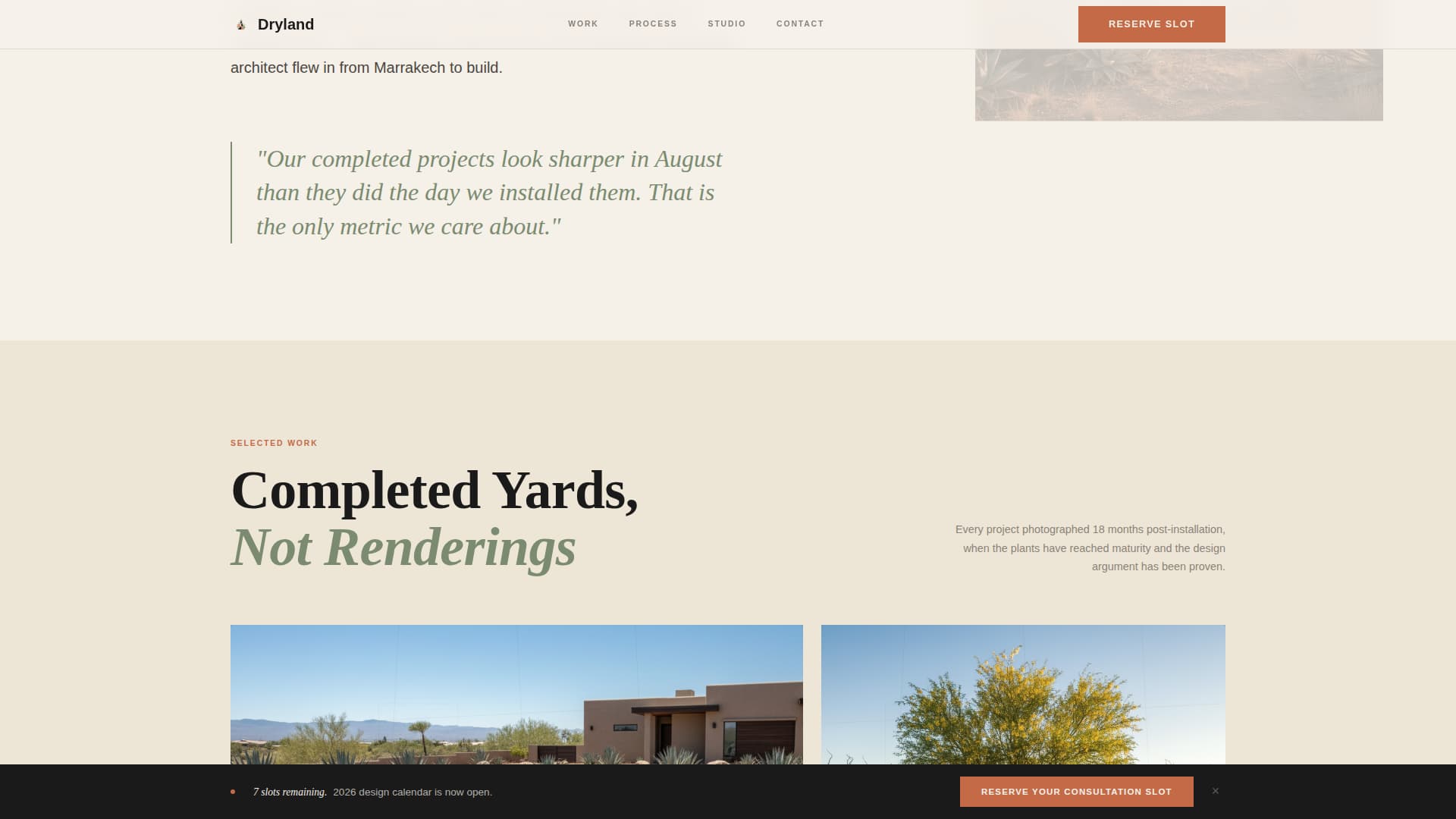 Dryland - Editorial Xeriscaping Landing Page Template