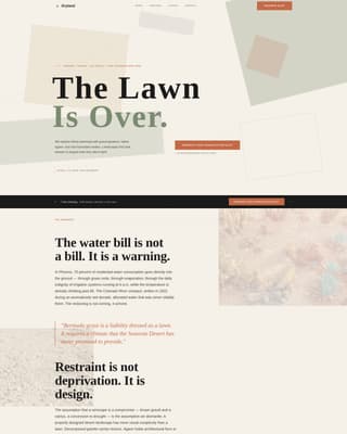 Dryland - Editorial Xeriscaping Landing Page Template