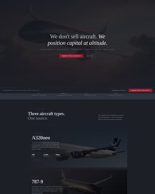 Fleet - Cinematic Aircraftleasing Landing Page Template