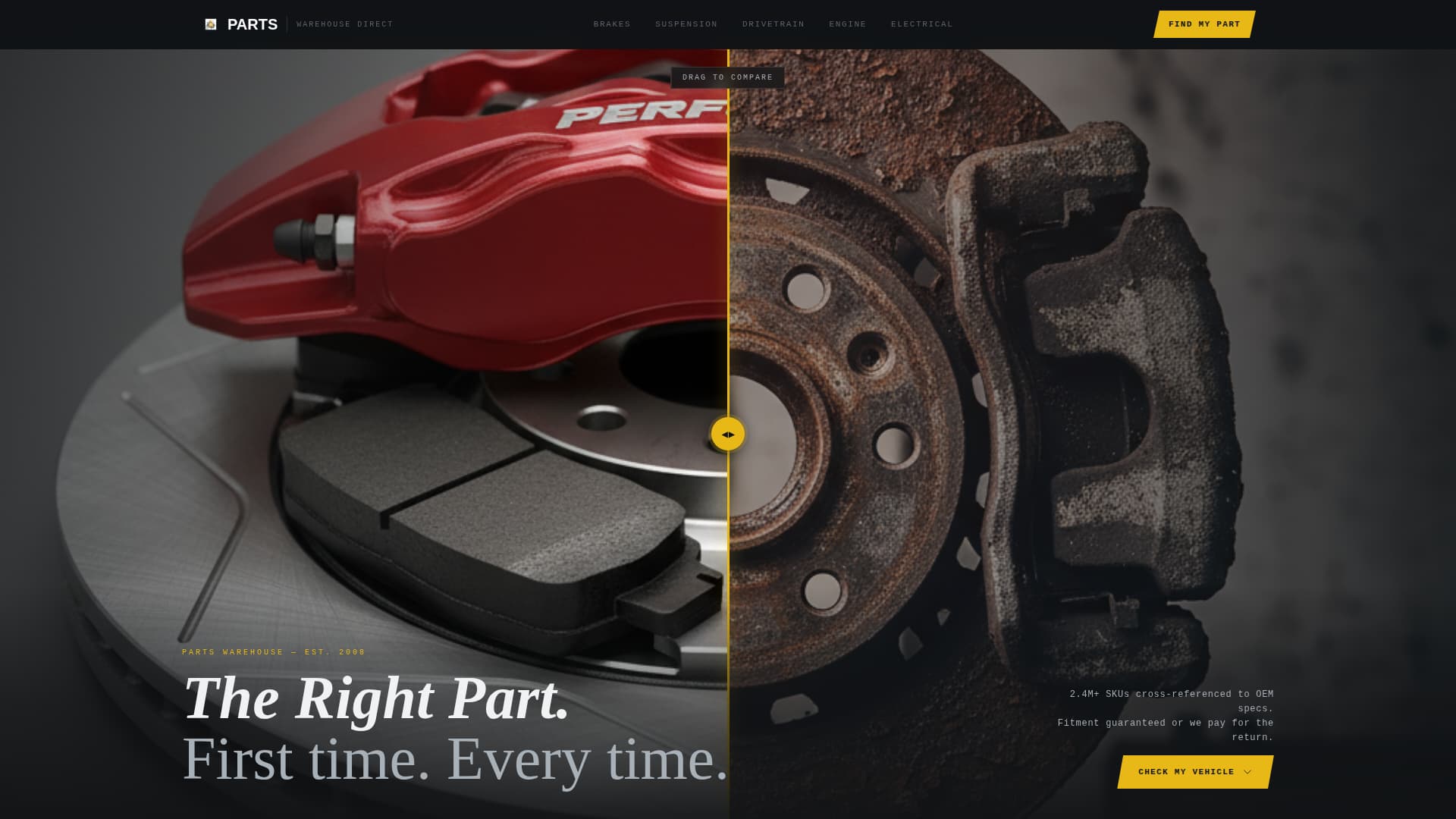 Parts - Precision Autoparts Landing Page Template