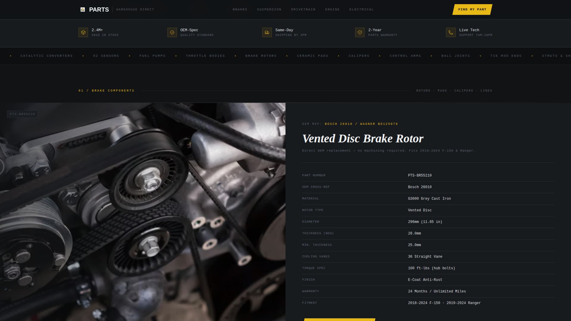 Parts - Precision Autoparts Landing Page Template