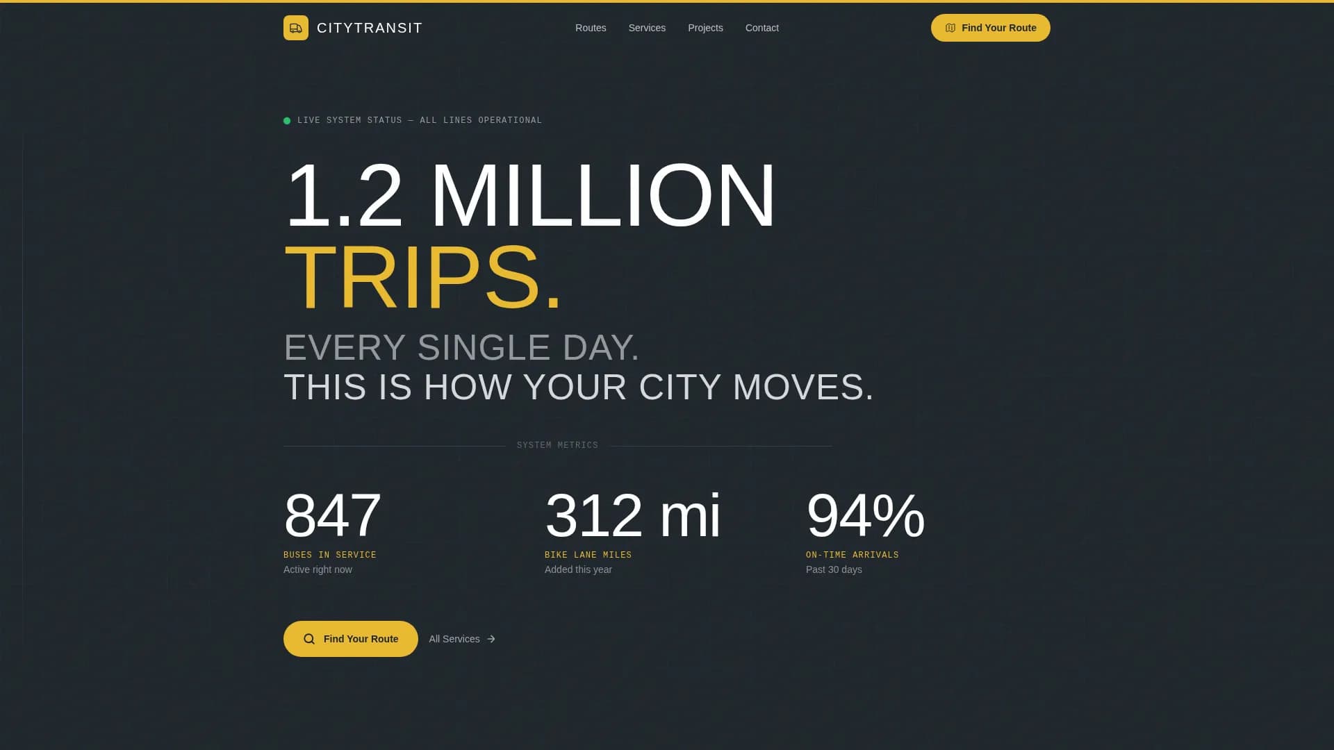 Flow — Municipal Transportation Landing Page Template