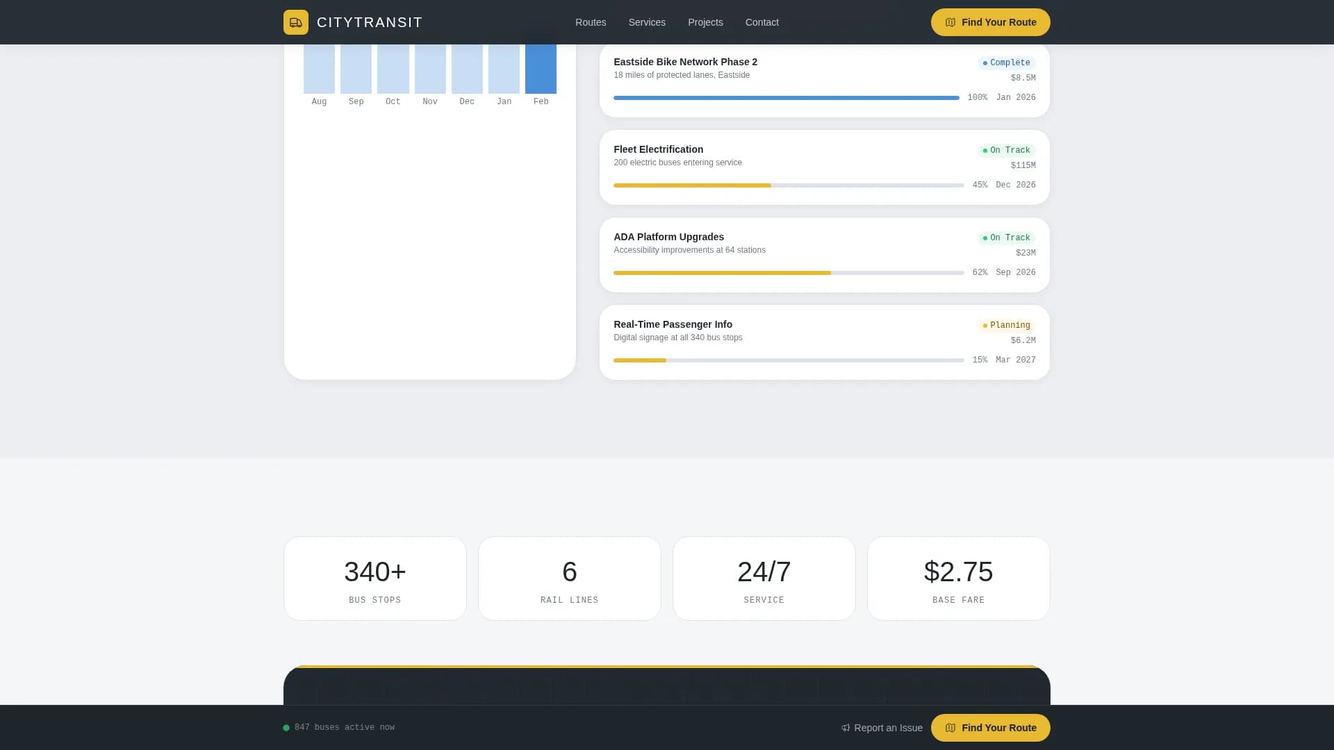 Flow — Municipal Transportation Landing Page Template