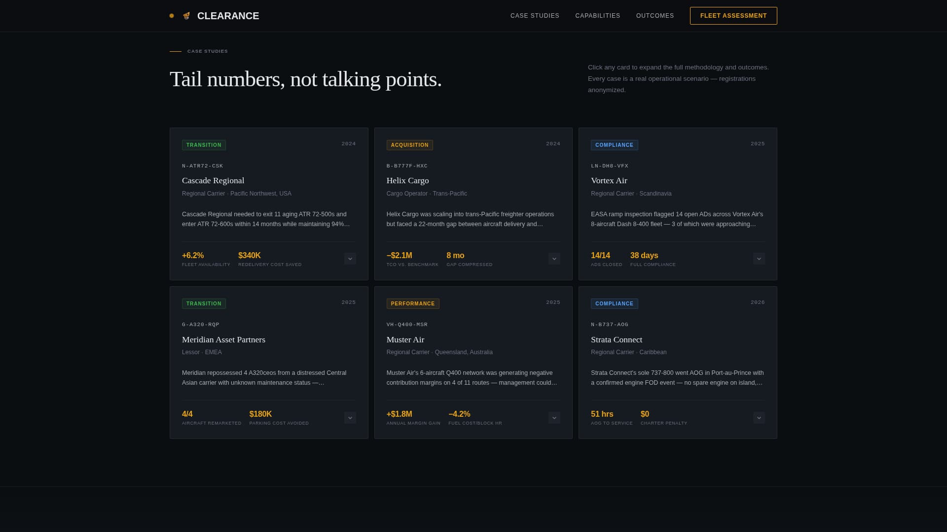 Clearance - Precision Aviation Landing Page Template