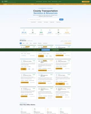 Serve — County Transportation Landing Page Template