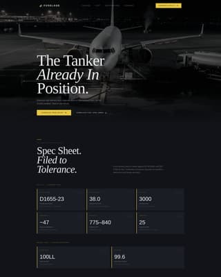 Fuselage - Precision Aviation Fuel Landing Page Template