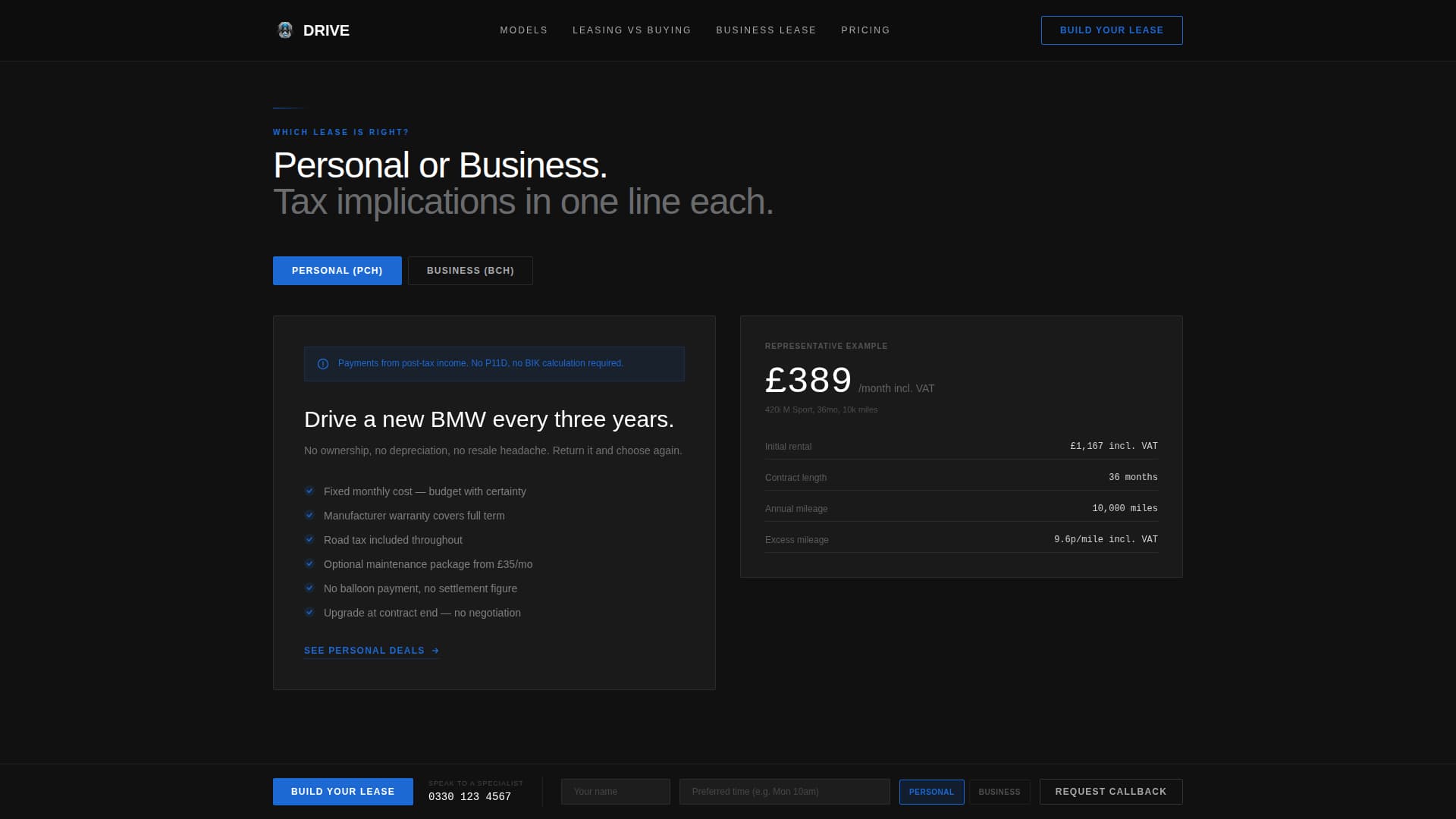 Drive - Precision BMW Landing Page Template
