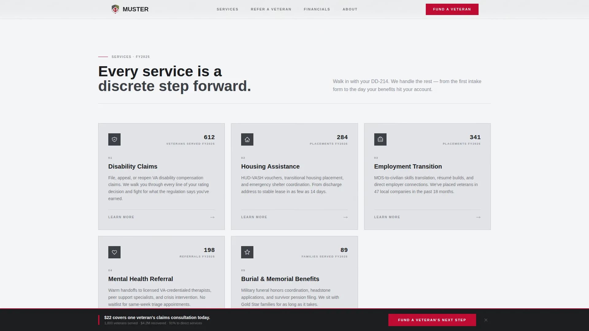 Veterans Services Government Professional Website Template