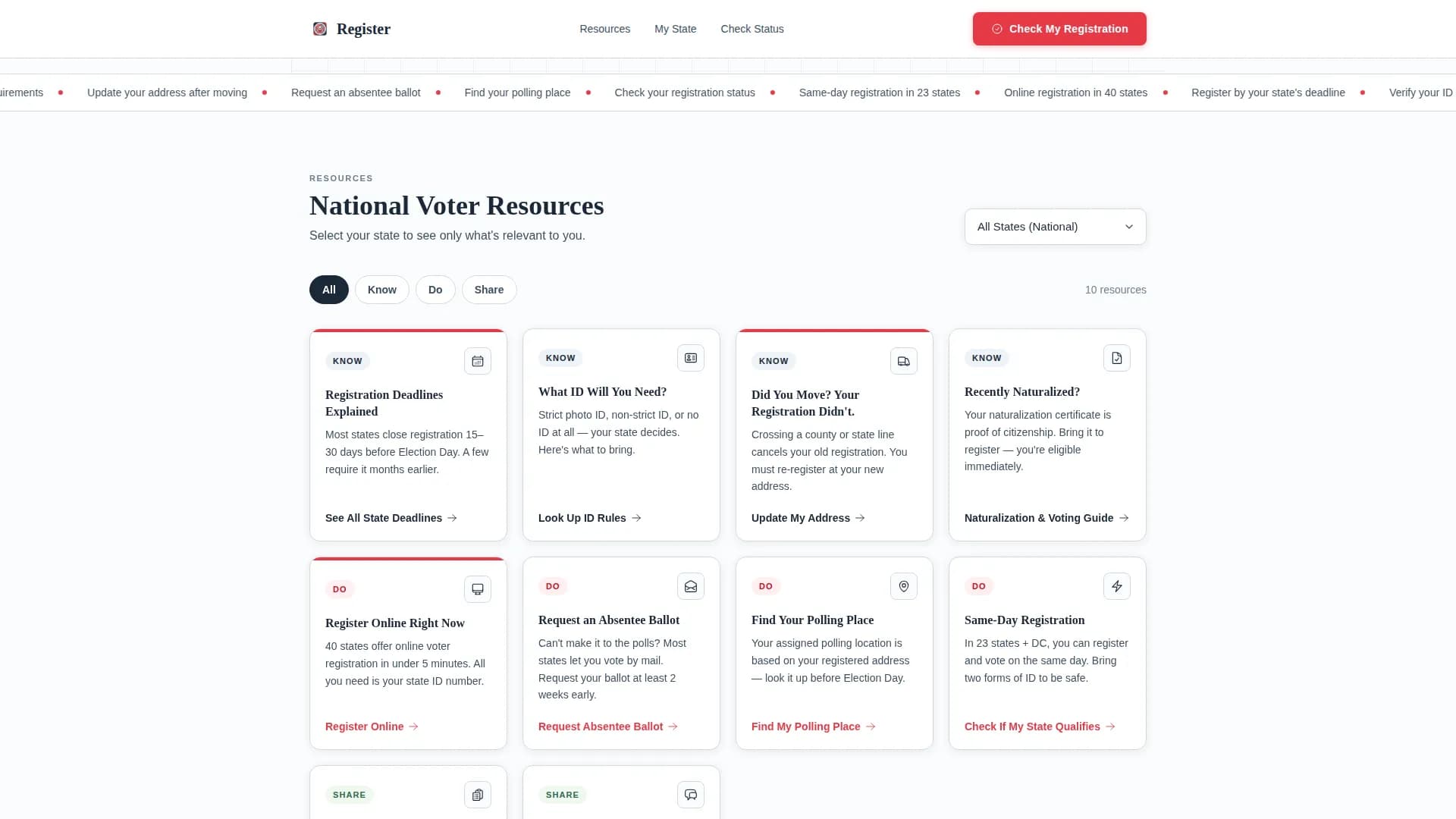 Enable — Voter Registration Landing Page Template