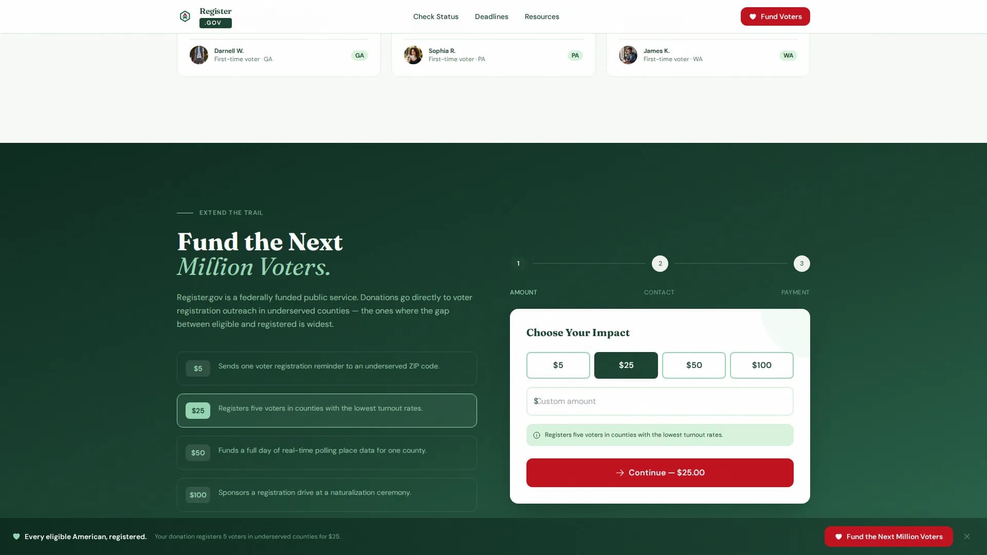 Voter Registration Government Reviews Website Template