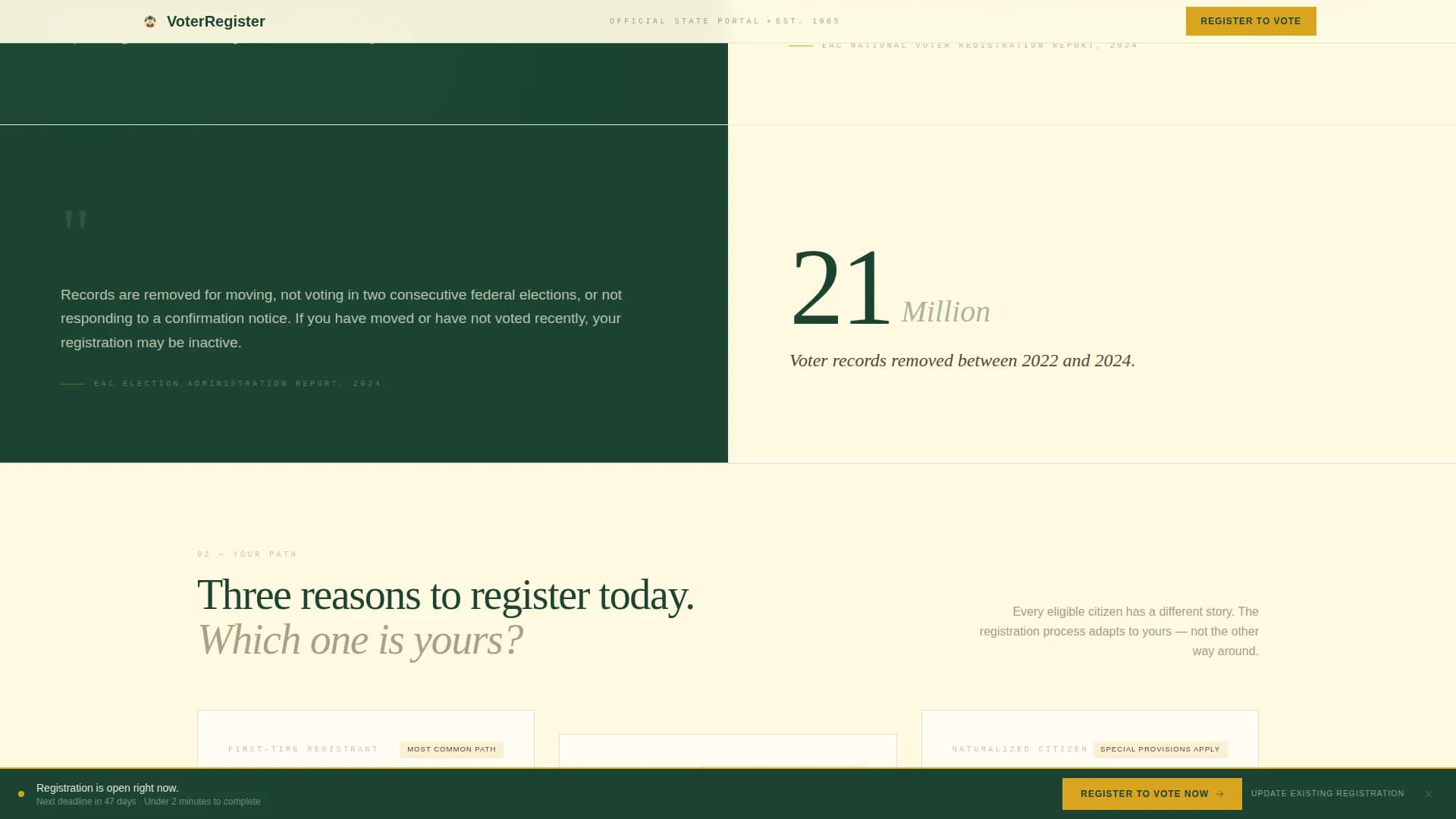 Enroll — Civic Voter Registration Landing Page Template