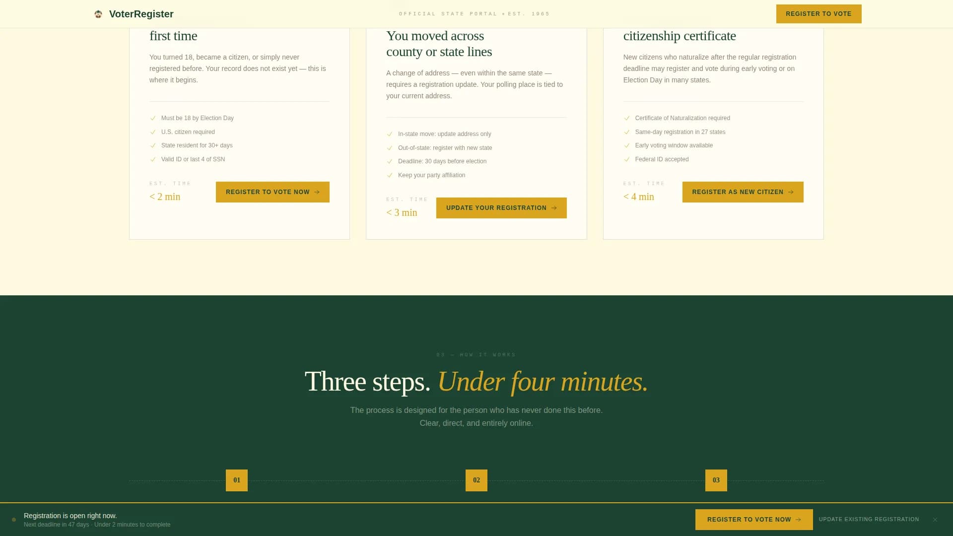 Enroll — Civic Voter Registration Landing Page Template