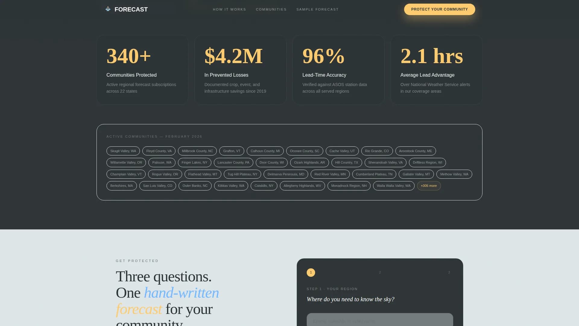 Meteorology — Hyperlocal Weather Landing Page Template