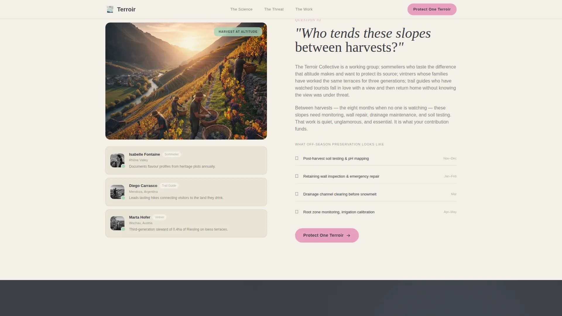 Vintner — Alpine Vineyard Landing Page Template