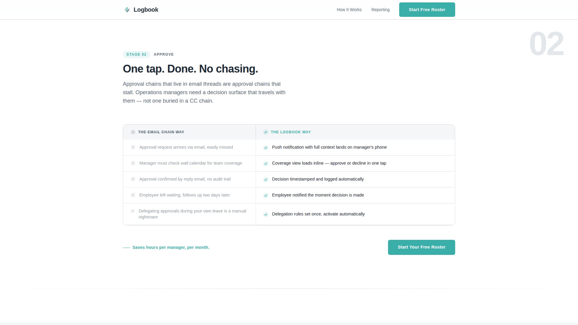 Logbook - Streamlined Absencemanagement Landing Page Template